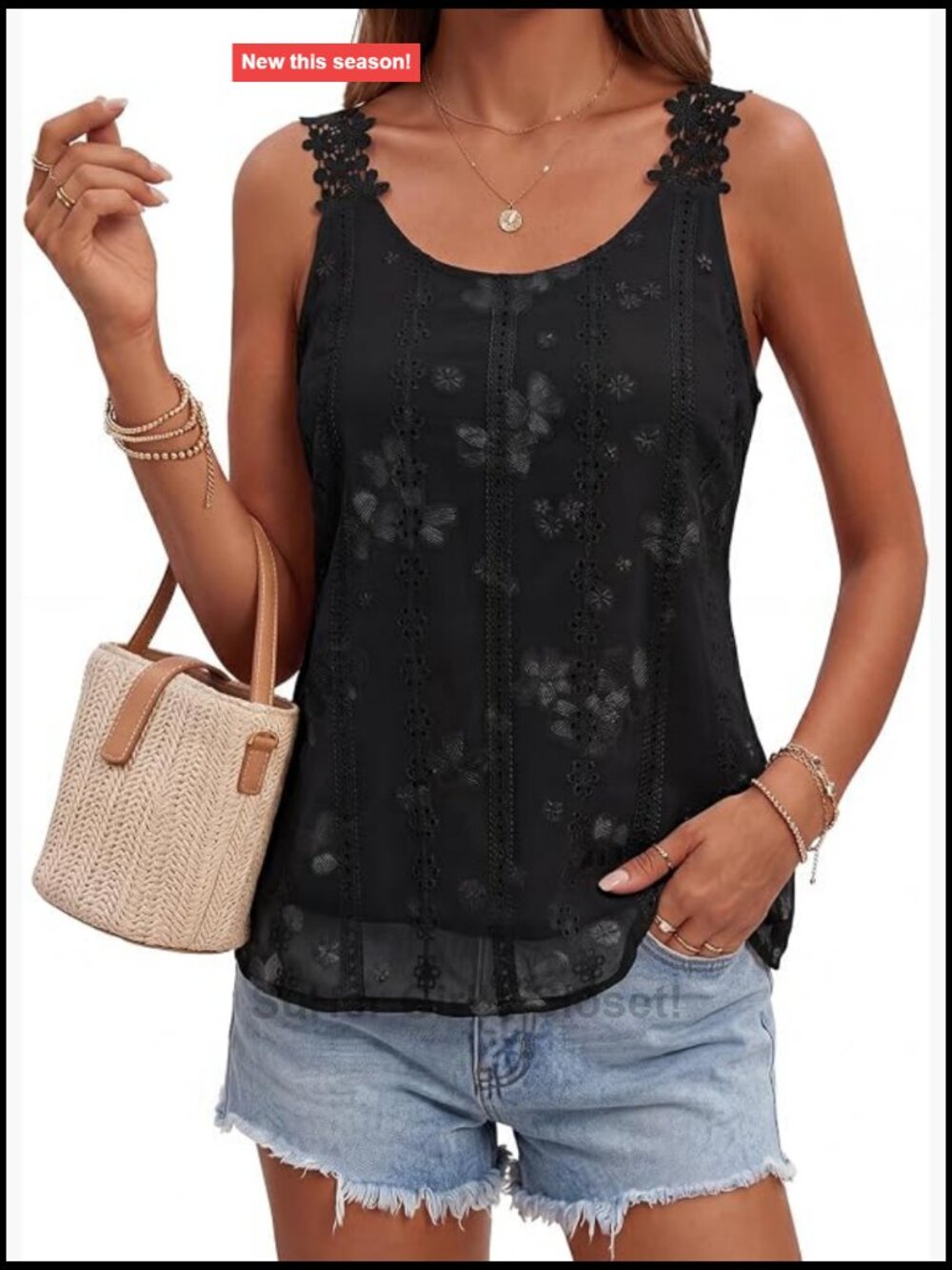 Sleeveless Lace Babydoll Tank Top Flowy Summer Top